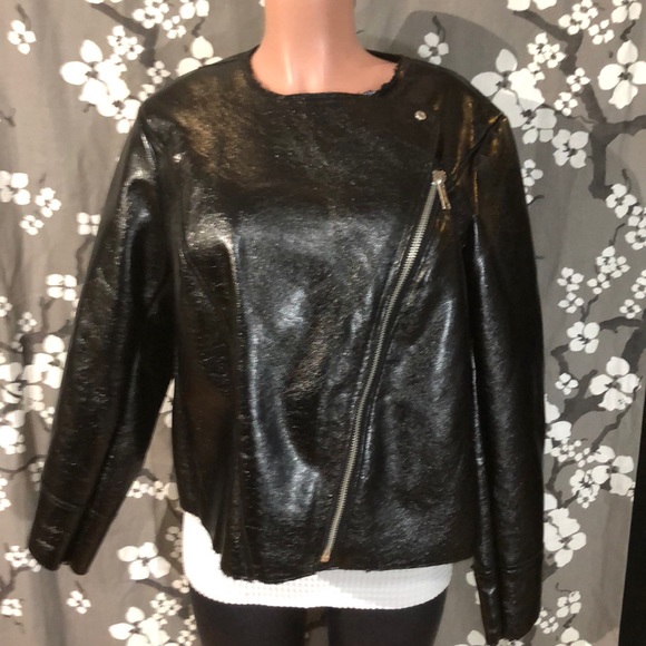 NWT MICHAEL KORS Faux Leather Motorcycle Jacket - Picture 4 of 8